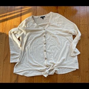 Lane Bryant Front Tie Button Up Sweatet